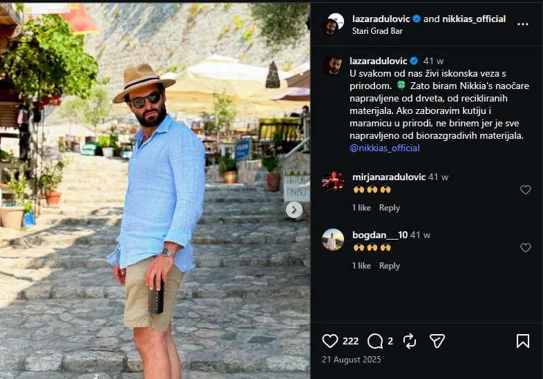 Nikkia's naočare predstavljene na Instagramu
